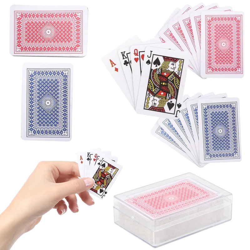 The Dreidel Company Mini Playing Cards Deck, Party Favor, 2.5” Inches (6-Pack)