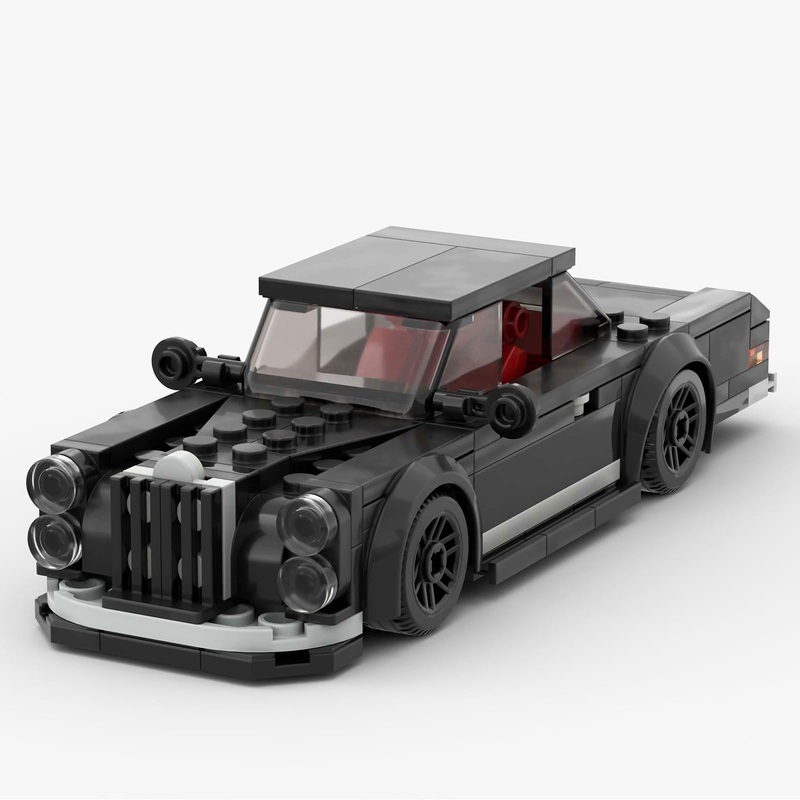 Black Retro car MOC Building Blocks,Speed Champions Cars Toy Building Sets,City Vehicle DIY Building Bricks for Kids and Adults-