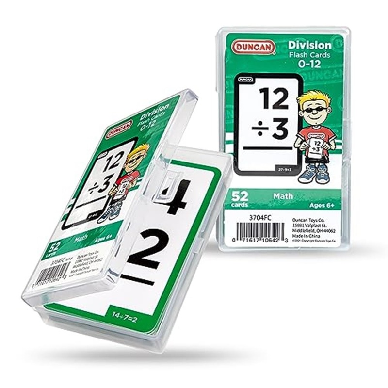 Duncan Flash Cards- Division, Green & White, (3704FC), Medium