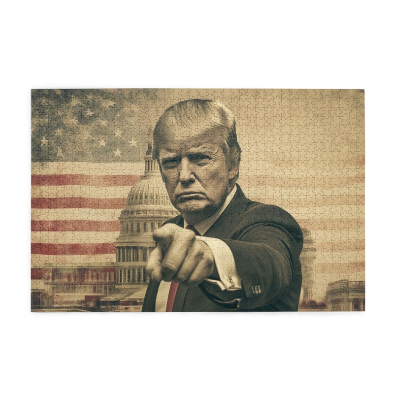 Generic Retro Trump Jigsaw Puzzle 1000 Piece for Adults & Kids, Wall Hanging Puzzles Intellectual Decompressing Fun Family Game