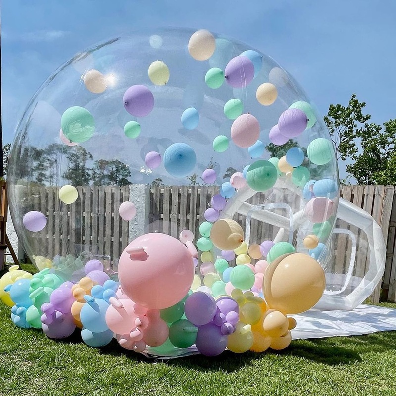 Inflatable Bubble House for Kids, 13Ft Clear Blow Up Balloon Dome with 6.5’L Tunnel, Outdoor Transparent Commercial Grade PVC Bu