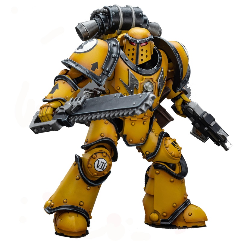 JOYTOY Warhammer 40,000 1/18 Action Figure Imperial Fists Legion MkIII Despoiler Squad Legion Despoiler with Chainsword 4.8inch