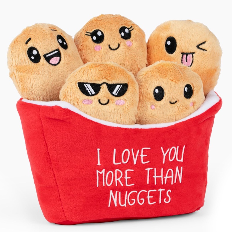 KLUBI Gifts for Moms, Daughter, Sister, Wife – I Love You More Than Nuggets Plush with 5 Unique Faces Cute Chicken Nugget Stuffe