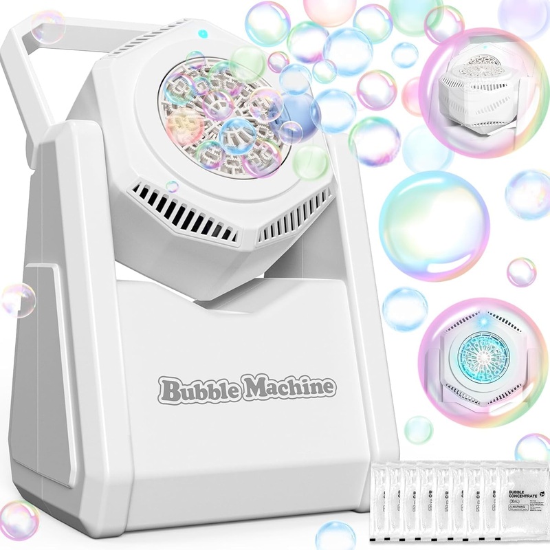 LLESSOO Bubble Machine for Kids Toddlers Parties, Automatic Bubble Blower Machine, Bubble Toys 20000+ Bubbles/Min, Battery Opera