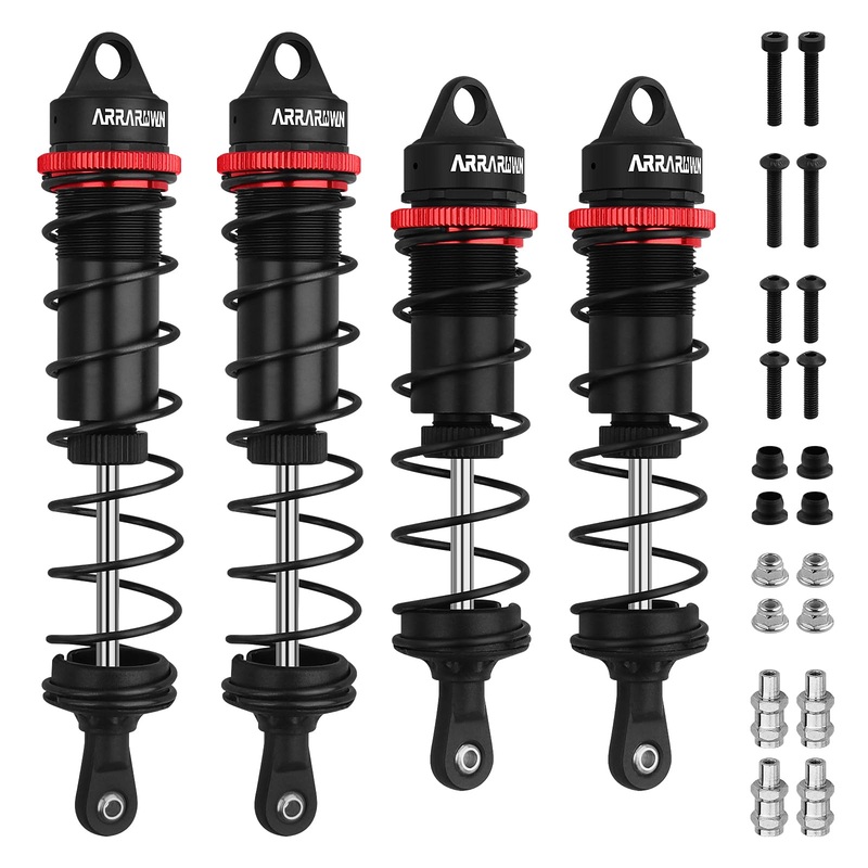 RC Car Shock Absorbers, 130mm Rear Shocks 110mm Front Shocks Set Adjustable Shocks Compatible with 1/8 Arrma Typhoon 6S Redcat F