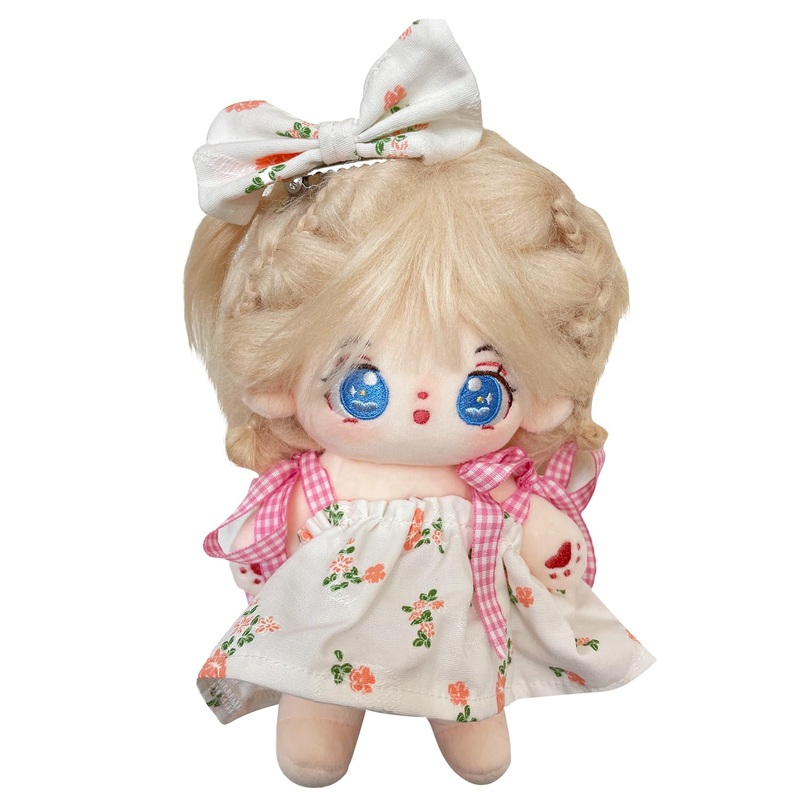 S OUJCEN 20cm Poseable Plush Doll – Cute Cotton Stuffed Toy with Jointed Skeleton – Anime Soft Dress-Up Doll – Adorable Kawaii C