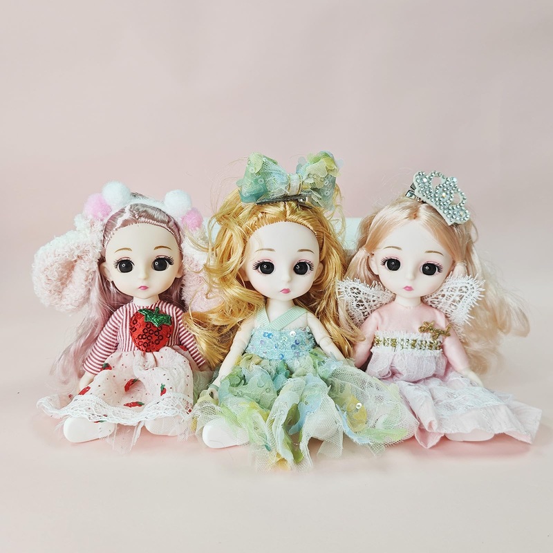 Sufeasdf 3 Pcs 6 Inch Princess Girl Mini Dolls, Small Princess Dolls, Little Girl Miniature Dolls for 3+ Year Old Girls