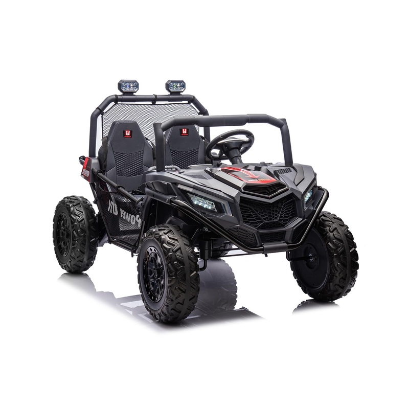 u URideon 2 Seater Kids Ride on Car Truck, XXXL Kids UTV, 12V 10AH 4WD Electric Vehicles with Remote Control, EVA Wheels,Black