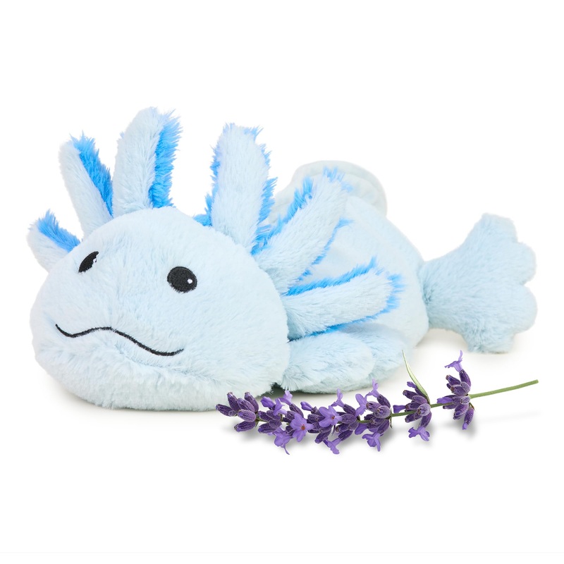 warmies Microwavable & Weighted Stuffed Animals, Blue Axolotl – Heated Stuffed Animal Plushie for Warmth & Comfort – Cute Soft P