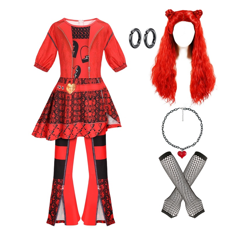 3-11 Years Rise Of Red Girls Cosplay Costume Sets With, Role Playing Outfits Halloween Christmas Party (7-8 Years)