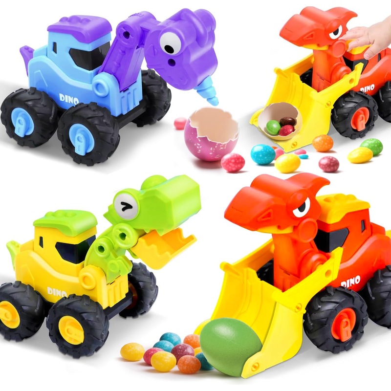 Amenon 3 Pcs Large Dino Hauler Trucks, Press & Go Construction Vehicles For Hunting Games, Dinosaur Toys Transport Carrier Cars
