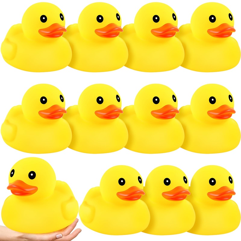 Deekin 6 Pcs Large Yellow Rubber Ducks Bulk Large Duck Bath Toy Squeak Rubber Bathtub Floating Bath For Birthday Party Decoratio