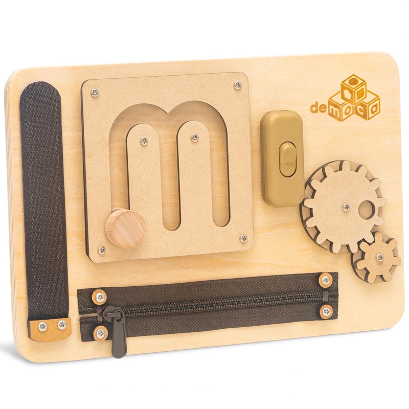 deMoca Baby Busy Board for 1 Year Old, Premium Montessori Toddler Travel Toy with Educational Activities, Sensory Travel Toys fo