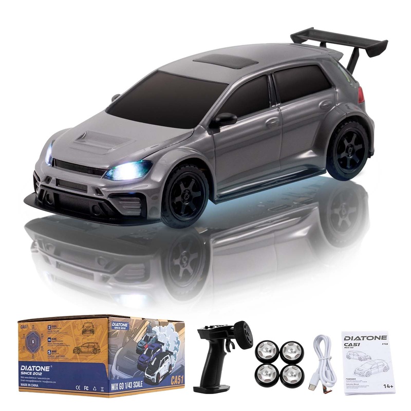 Fairrc 1/43 Scale Mini Drift RC Car, 2.4GHz High Speed 4WD Drift Car for Adults, RTR (Gray)