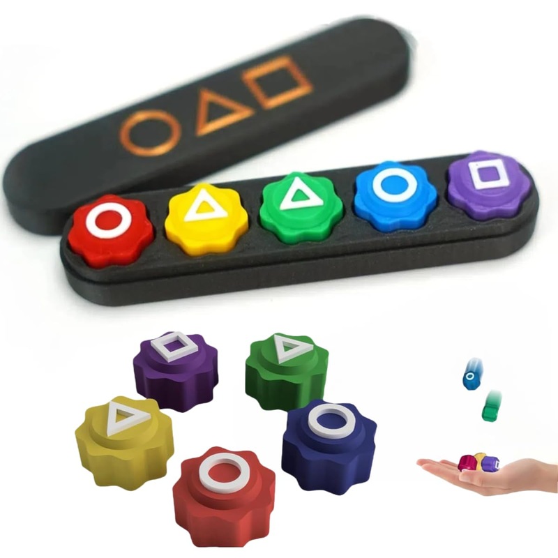 Gonggi Korean Game, Traditional Korean Stones Game, Pebble Throw and Grab Gonggi Jack Games-1 Set with Squid Box