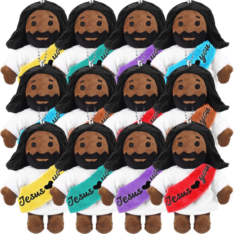 HyDren 12 Pcs Christian Jesus Plush Toys Christian Gifts 4” Loves You Jesus Stuffed Plush Dolls Religious Savior Plushie for Ki