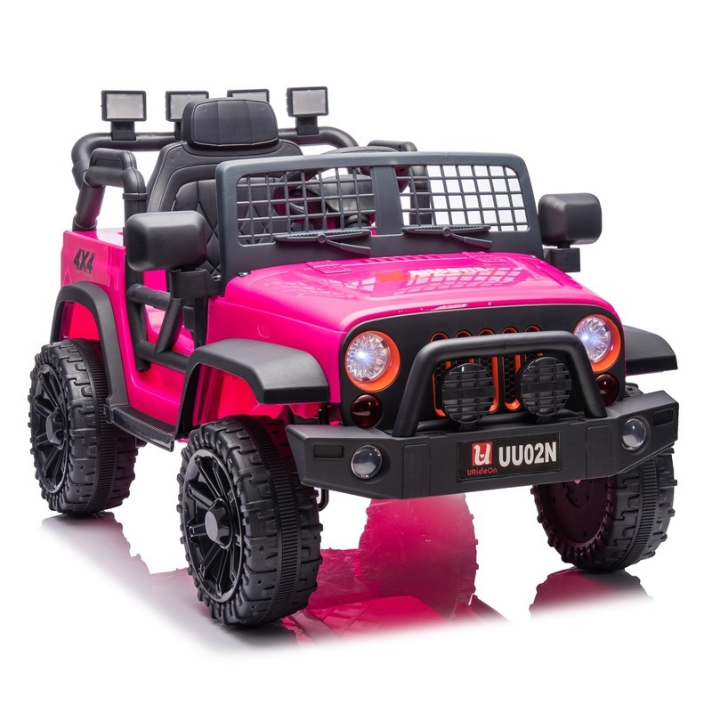 Kids 12V Ride On Truck, Battery Powered Electric Ride On Car With Parent Remote Control,3 Speeds, Led Lights, Mp3 Player (Pink)
