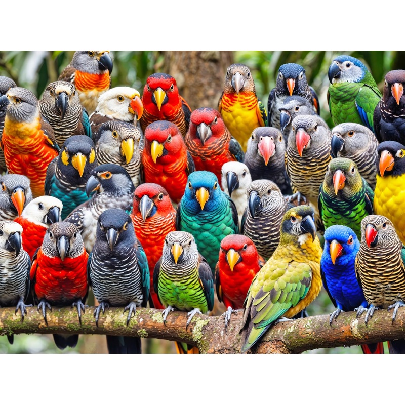 Lucky Puzzles ‘Feathered Friends Fiesta’ | 500 Piece Jigsaw Puzzle For Adults | Unique Bird Artwork | Best Challenging Puzzles F