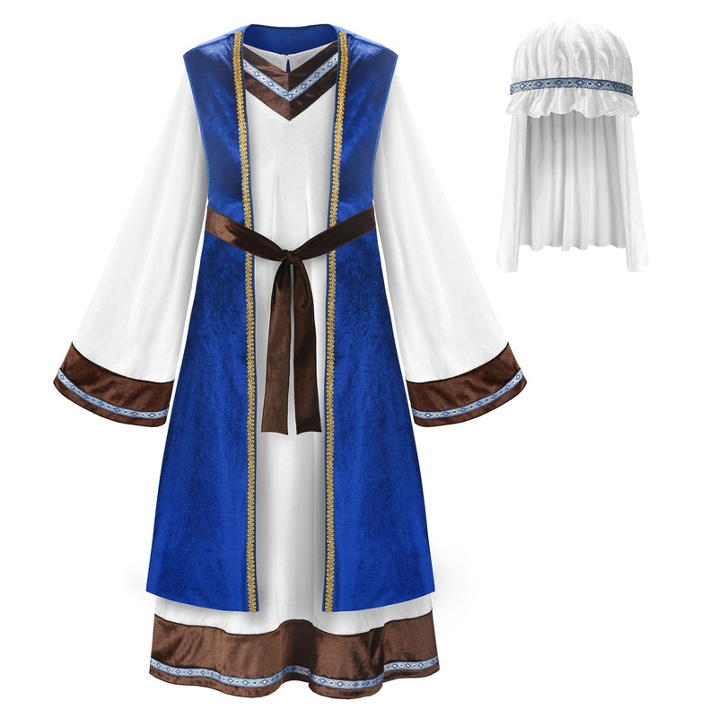 ReliBeauty Boys Saint Joseph Costume Shepherd Costume Saint Costume for Kids with Vest and Headpiece,150