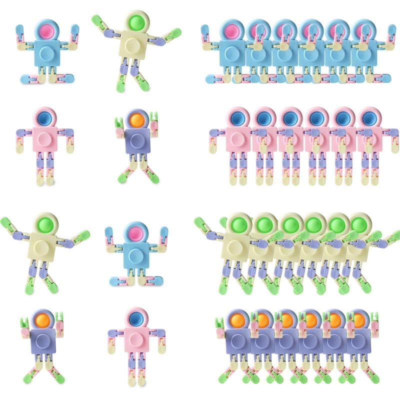 Robot Fidget Spinners Toys Transformable Fingertip Gyro Chain Toy Deformable Diy Stress Relief Fidget Toy For Adults Kids Adhd A