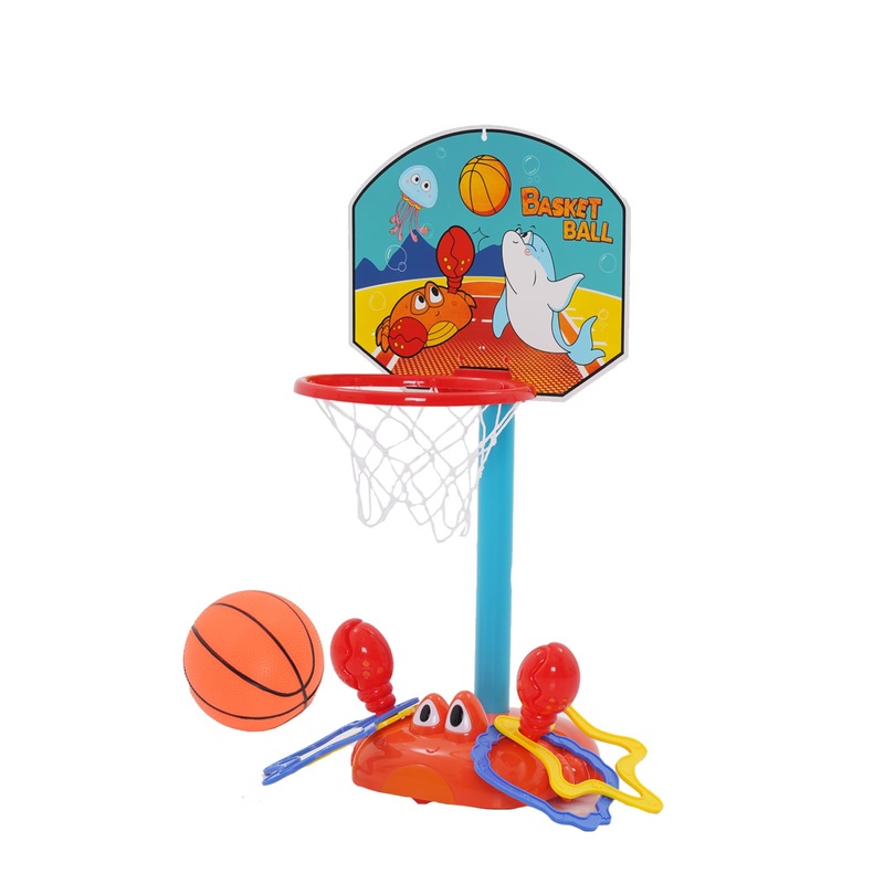 Toddler Basketball Hoop Indoor, 2 In 1 Sports Toy Set For Kids Basketball Hoop For Toddlers Indoor With Ring Toss Game