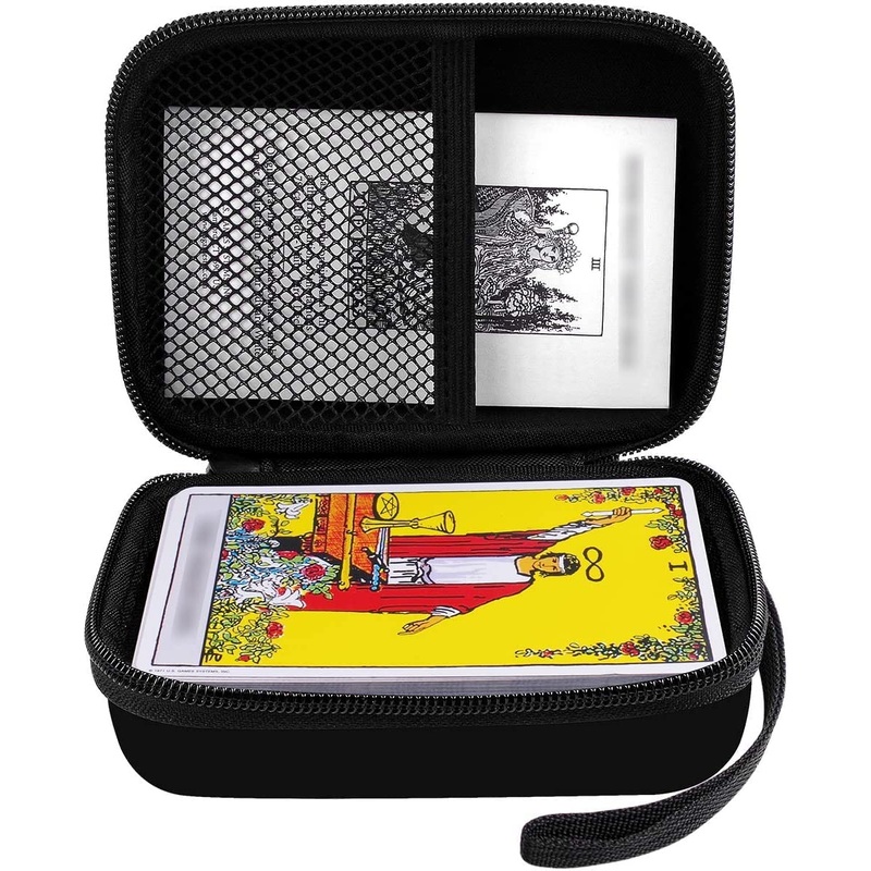 Carrying Case for Rider Tarot Deck Cards, Classic Tarot Cards Set Storage Box, Card Deck and Guidebook Rune Purse Organizer Hold