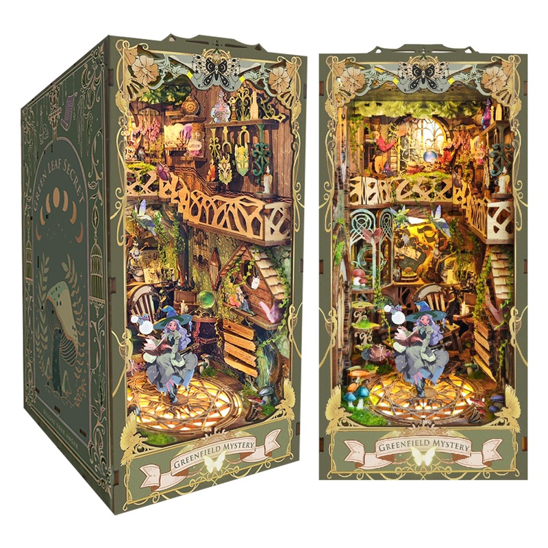 Criolpo Book Nook Kit- Wooden Doll House Miniature House Kit, Book Nook Miniature Kit For Adults Teens, 3D Wooden Puzzle Book No