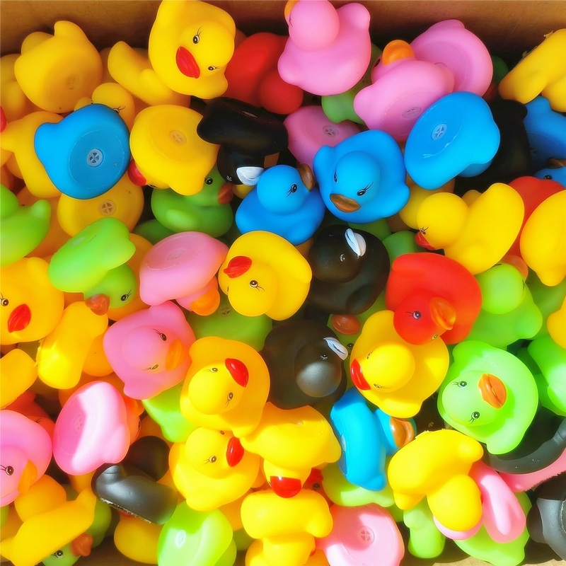 Dztian 12 Pcs Multicolored Mini Multicolor Rubber Ducks Baby Bath Ducky Bathtub Pool Squeaky Little Duck Toys For Shower/Party D