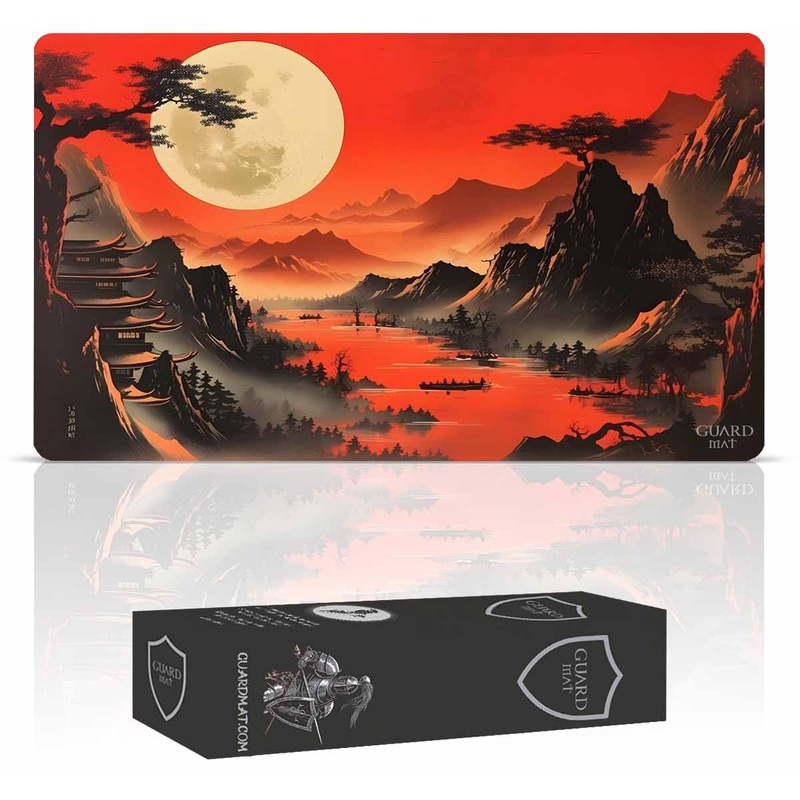 GuardMat – Scarlet Lake (Stitched) – MTG Playmat – Compatible with Magic The Gathering Playmat – Play MTG, YuGiOh, LOTR, TCG – O