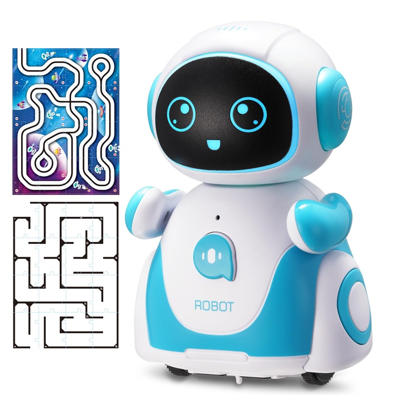 HAIOUMM Robot Toys for Boys, Rechargeable Smart Robots for Kid, Intelligent Robot with Touch Sensor, Dancing, Recording, Path Fi