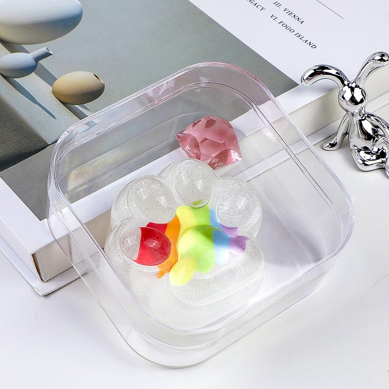 Taba Squishy Paw – Transparent Rainbow Cat Paw Toy Kit for Stress Relief