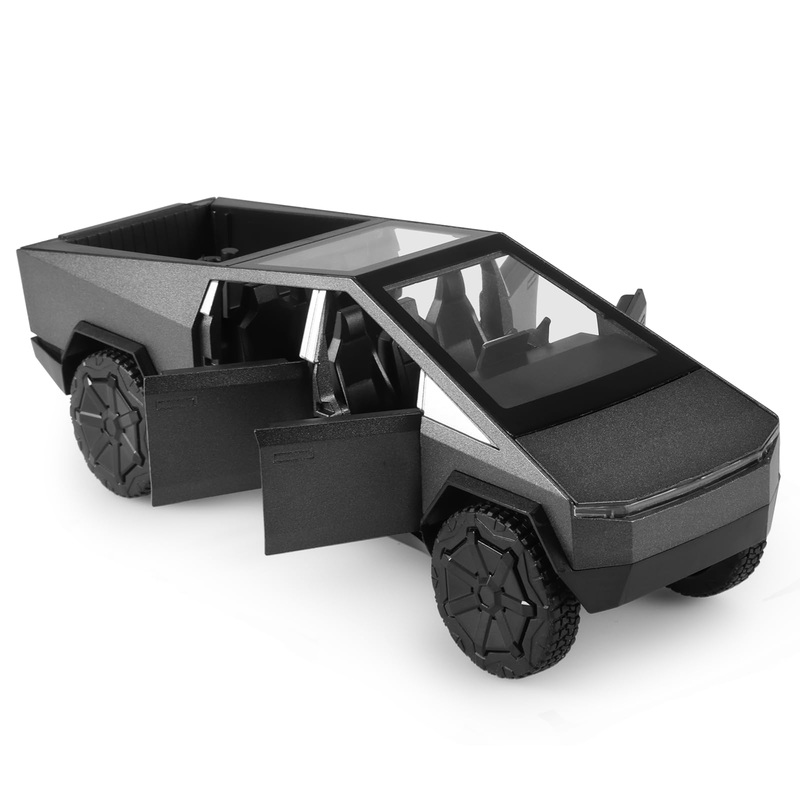 Toy Trucks 1:24 Cyber Toy Trucks Gray Pickup Truck Metal Diecast With Lights Sounds Effects, Fun Toy Cars Great Gifts Idea