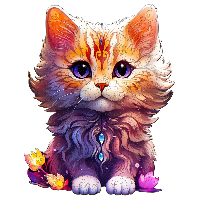 Wooden Puzzles for Adults – Advanced Cute Cat Wooden Puzzle, Unique Shape Wood Jigsaw Puzzles for Adults, Wood Puzzles Adult, Pe