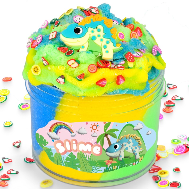 200ML Cloud Slime Dinosaur Snow Mixed Color for Kids Party Favors, Girls Boys Scented 7OZ Stress Relief DIY Toy
