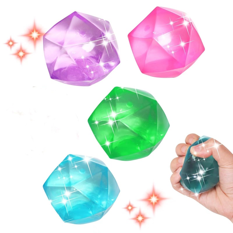 4pcs Masonry Ice Squishy Stress Balls-Stress Cube -Diamond Sugar Balls Slow Rise-Fidget Toy for Your Best Mellow and Chill – Han
