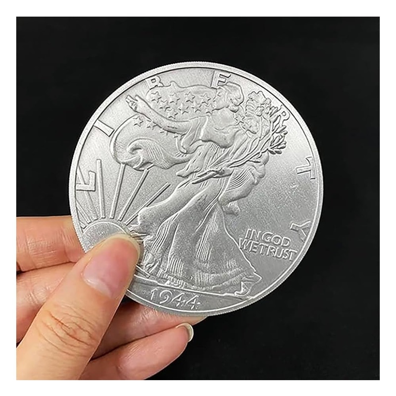 blue-ther Jumbo Walking Liberty Half Dollar (7.3cm) Magic Tricks Coin Appearing Magic for Magicians Close up Street Illusions Pr
