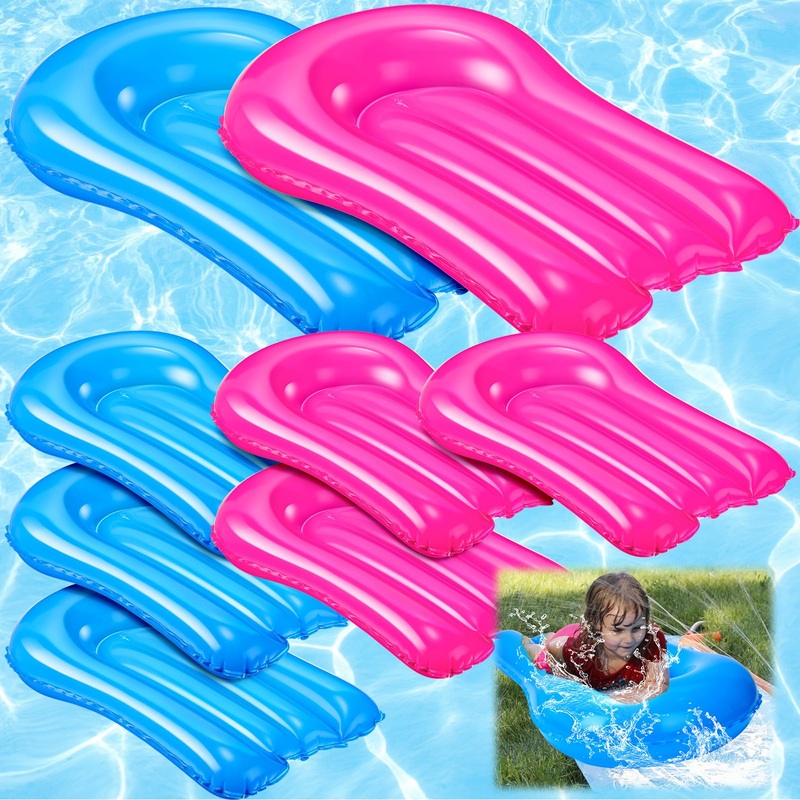 Blueweenly 8 Pcs Inflatable Bodyboards for Water Slides, Pool Slide Inflatable Surfboard 21.2 x 15 Inch Portable Surf Boards for