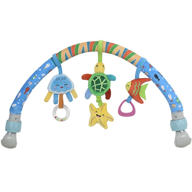 Caterbee Baby Baby Bouncer Toy bar, Clip on Crib & Pram Activity Bar Toy Travel Arch Bassinet Toys for Toddlers (Star)