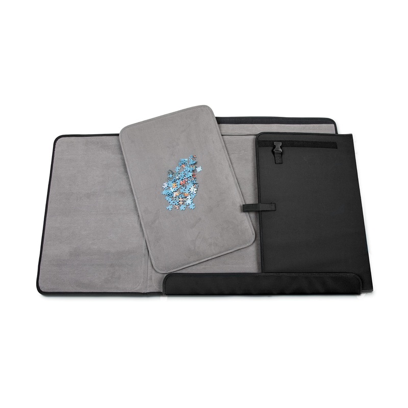 Jumbl 1500-Piece Puzzle Caddy | Portable Jigsaw Puzzle Mat, Organizer, Storage & Travel Case with Non-Slip Felt Surface, [2] Rem