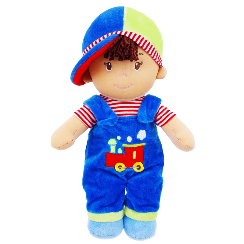 June Garden 13.5” Soft Dolly Milo – Stuffed Soft Baby Boy Doll for Birth and Up – Blue Outfit