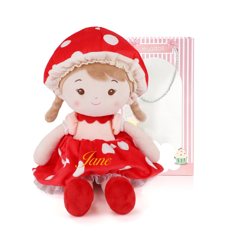 LeyaDoll Personalized Soft Baby Doll (16”), Leya Doll My First Baby Rag Doll for 1 Year-Old Girl Birthday Gift, Christmas Plush