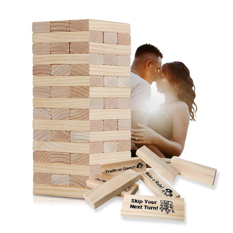 Lust Tower,Jenga Game for Adults,Adult Block T ower Gaming, 48Pcs Couples Tumbling to wer Stacking Blocks Ga me for Grown-Ups-1