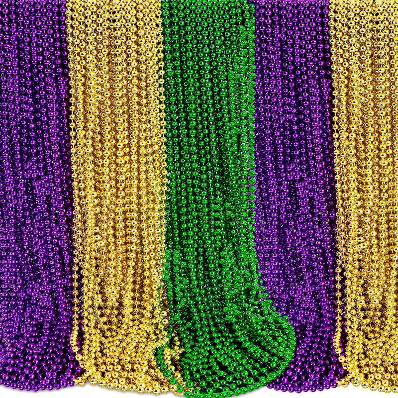 Moon Boat 100PCS Mardi Gras Beads Bulk Carnival Accessories for Party Favors Decorations Festival Parades
