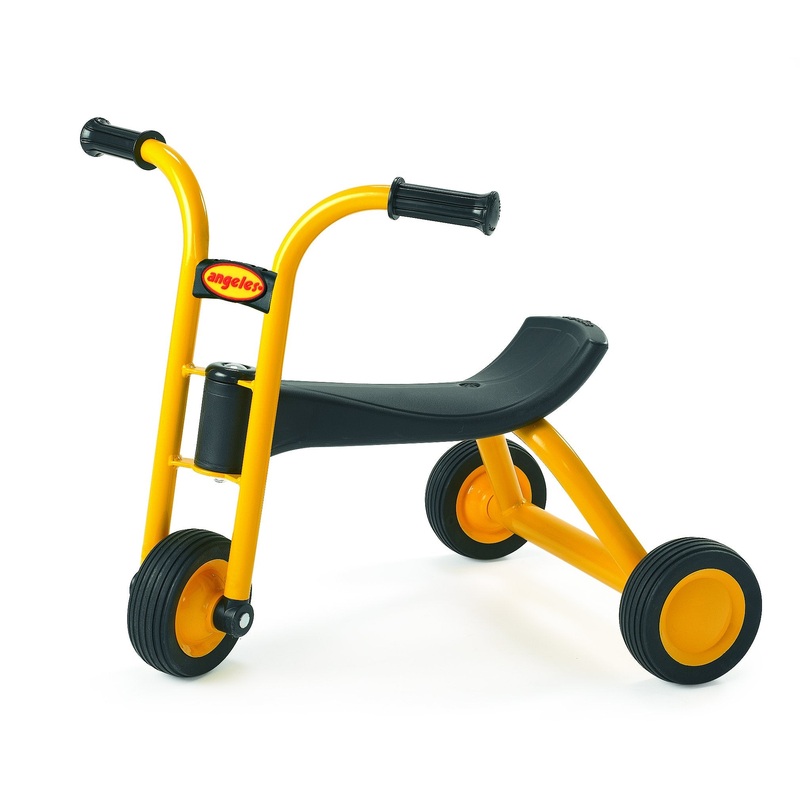 MYRIDER Toddler Trike, Kids Tricycle for Preschool, Daycare, Playground Kids Tricycles, Rubber Tires, Yellow/Black, 8” Mini Pus