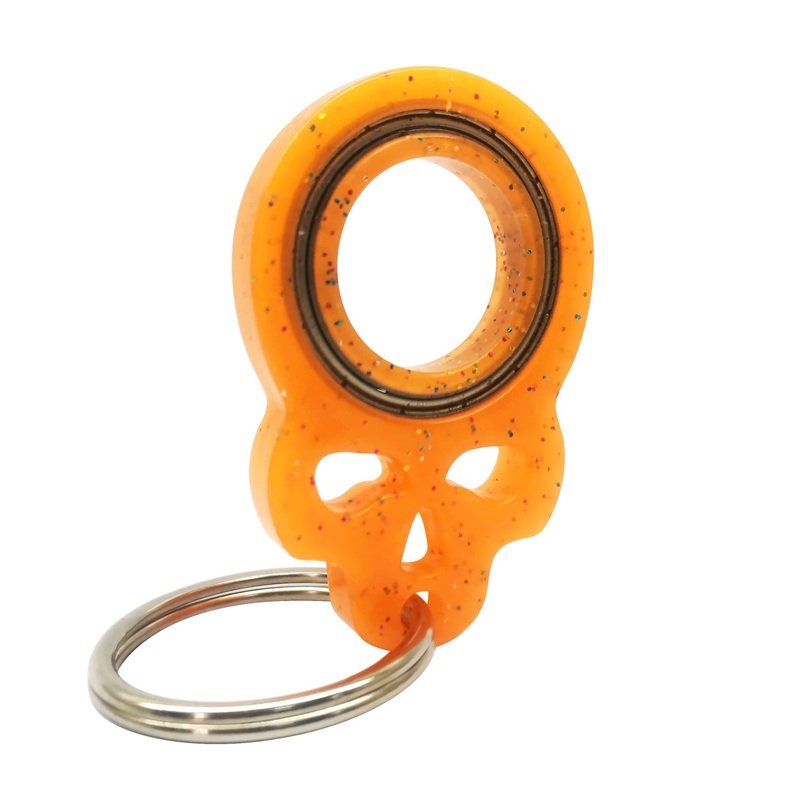 SAIKOOWA Skull Keychain Spinner,Glow Fidget Keychain,Spinning Key Chain Fidget, Fidget Spinner Toys for Keys (Green)