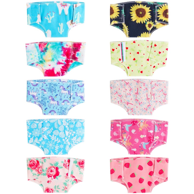 SOTOGO 10 Pieces Doll Diapers Dolls Underwear and Underpants Doll Accessories for 14-18 Inch Baby Dolls