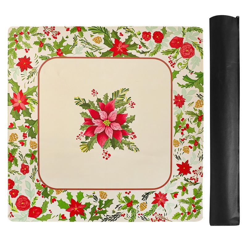 TIASUSAN Large Yellow Mahjong Mat with Black Carrying Bag, Anti-Slip, Noise-Reducing Table Cover for Mahjong, Poker, Board Games