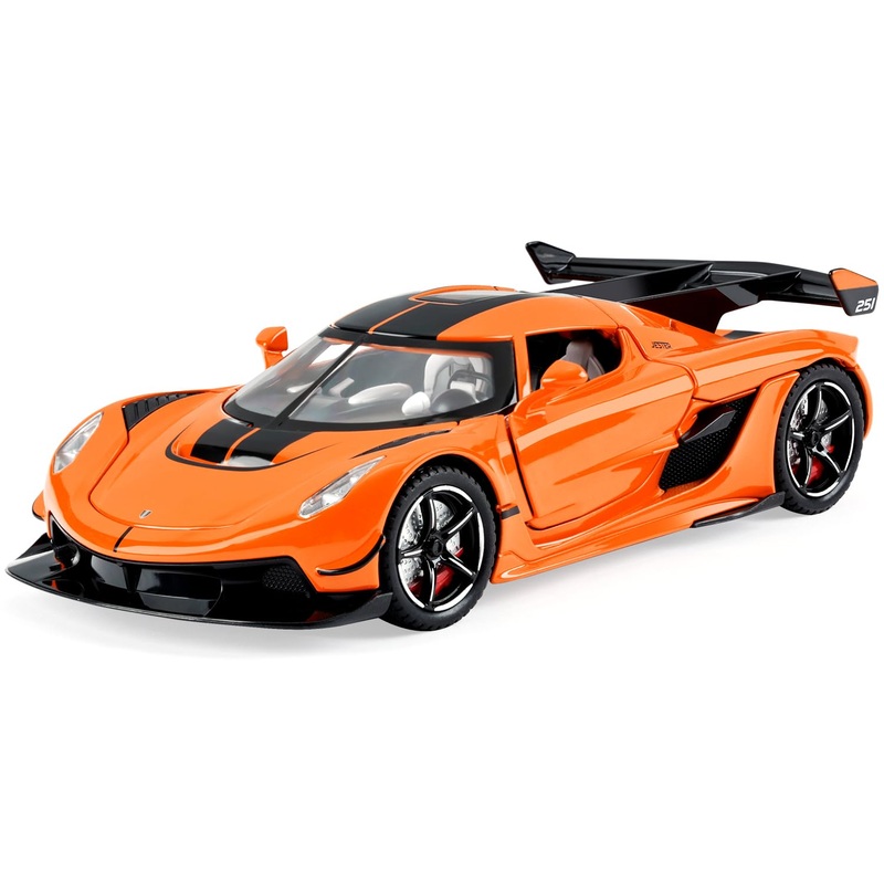 Toy Cars Model Jesko 1/22 Diecast Metal Sports Toy Cars for Boys, Alloy Collectible Model Car with Sound and Lights, Race Model