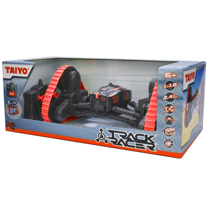 Toy Shock Taiyo: Track Racer 1:16 Scale R/C – Red/Black – 2.4GHz, Remote Control Vehicle, Speed & Maneuverability, Battery Power