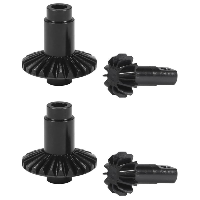 TRX4M Gear 4pcs 24/12T Steel Machined 1/18 RC Crawler Ring Gear Pinion Gear 24/12T Axle Differential Helical Gears for 1/18 RC C